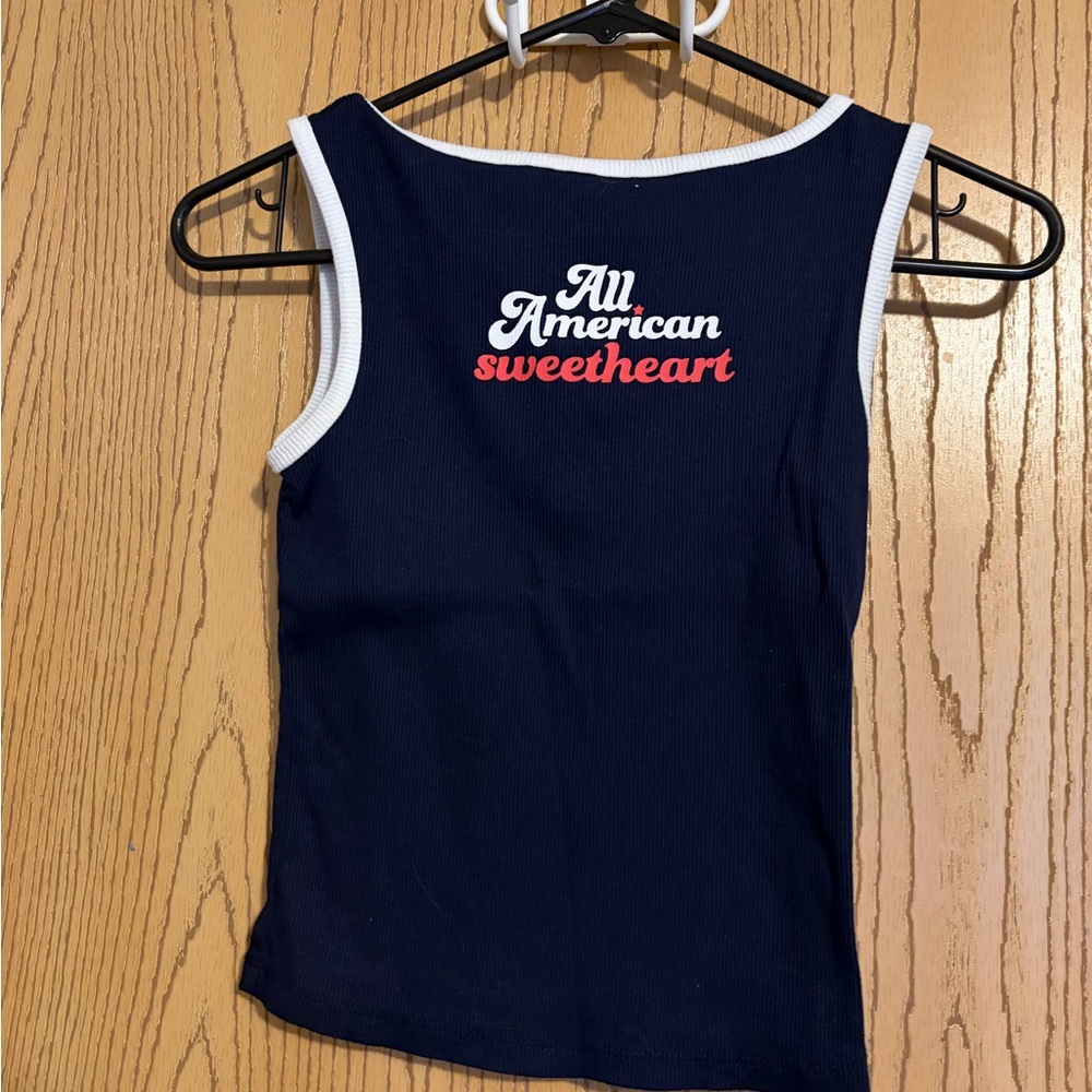 Wild Fable Navy Tank Top with White Trim